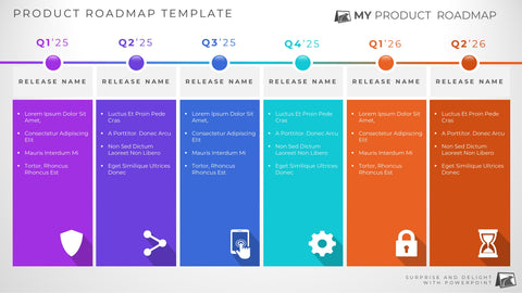 Six Phase Development Planning Timeline Roadmapping Powerpoint Template